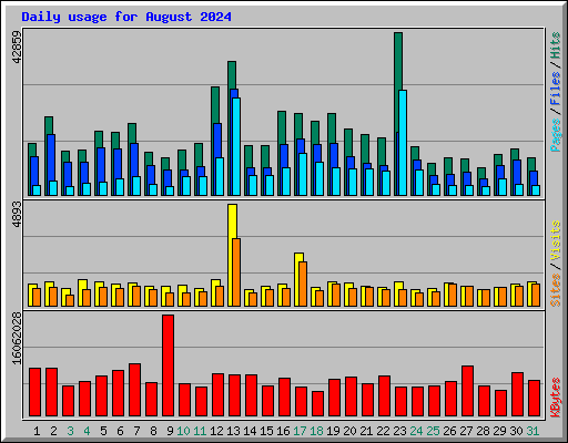 Daily usage for August 2024