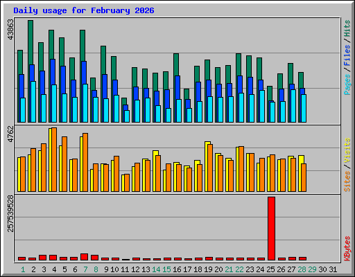 Daily usage for February 2026