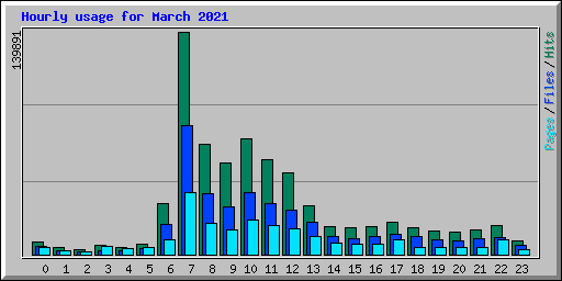 Hourly usage for March 2021