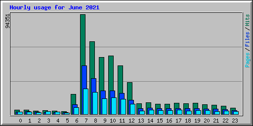 Hourly usage for June 2021